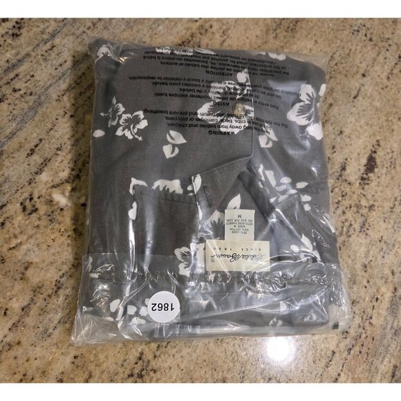 Eddie Bauer Shirt Mens M Green White Floral Hawaiian Button Up Linen Cotton - Picture 12 of 12